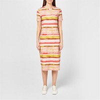 рокля,дамски,поли,и,рокли,ps,paul,smith,sunray,striped,shift,dress,pinks