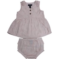 рокля,бебешки,облекла,firetrap,girls,embroidered,cotton,dress,&amp;,bloomer,set,pink