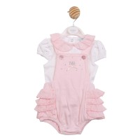 бебешки,облекла,mintini,baby,baby,top,and,romper,set,white,pink