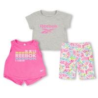 комплект,разпродажба,reebok,бебешки,облекла,детски,3/4,панталони,reebok,swirl,3pc,set,bb99,atomic,pink
