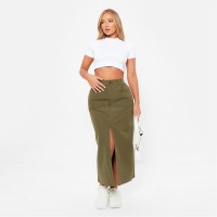 пола,поли,и,къси,панталони,i,saw,it,first,high,waisted,split,hem,midi,skirt,khaki