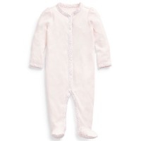 детски,облекла,polo,ralph,lauren,girls',floral,trim,cotton,sleepsuit,delicate,pink