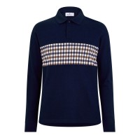блуза,с,яка,облекла,на,разпродажба,мъжки,тениски,aquascutum,long,sleeved,check,polo,shirt,navy,check