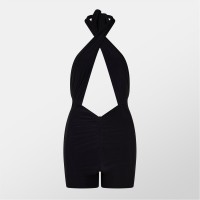 гащеризон,дамски,къси,панталони,missy,empire,double,layer,slinky,cross,over,cut,out,playsuit,black
