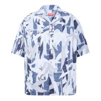 риза,с,къс,ръкав,облекла,на,разпродажба,мъжки,ризи,kenzo,men's,hawaiian,short,sleeve,patterned,shirt,blue