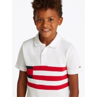 блуза,с,яка,tommy,hilfiger,kids,flag,colour,block,short,sleeve,polo,shirt,white,yaf