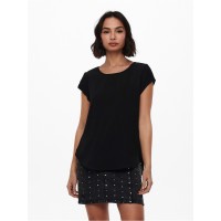 тениска,дамски,ризи,дамски,облекла,размер,only,vic,short,sleeve,solid,t,shirt,black
