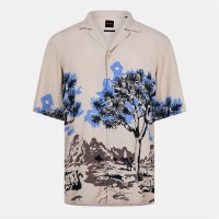 облекла,на,разпродажба,мъжки,ризи,boss,men's,rayer,m,patterned,short,sleeve,shirt,light,beige,271