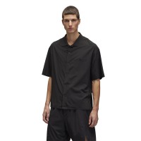 риза,облекла,на,разпродажба,мъжки,ризи,y3,men's,ultralight,woven,short,sleeve,plain,shirt,black