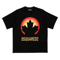 юношеска,тениска,детски,3/4,панталони,dsquared2,maple,leaf,graphic,t,shirt,juniors,black,red,dq90s