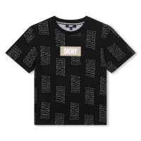 юношеска,тениска,детски,облекла,dkny,all,over,print,t,shirt,juniors,black,09b