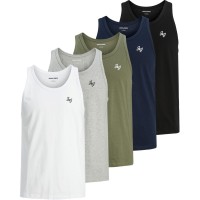 jack,and,jones,5,pack,vest,top,mens,black,grey,navy,green,white