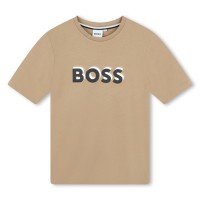 юношеска,тениска,детски,облекла,boss,bold,logo,t,shirt,juniors,beige,269