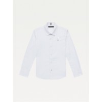 тениска,tommy,hilfiger,kids,long,sleeve,solid,stretch,t,shirt,white