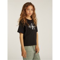 тениска,детски,облекла,calvin,klein,jeans,monologo,glitter,ss,t,shirt,ck,black,beh
