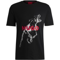 тениска,мъжки,тениски,hugo,animal,oversized,fit,t,shirt,black,002