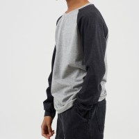 фланелка,с,дълъг,ръкав,детски,тениски,brave,soul,boys,long,sleeve,crew,neck,tee,with,contrast,raglan,sleeves,grey,charcoal