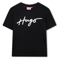 юношеска,тениска,детски,облекла,hugo,logo,t,shirt,juniors,black,09b