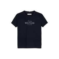 тениска,детски,3/4,панталони,tommy,hilfiger,kids',script,short,sleeve,t,shirt,night,navy,c1g