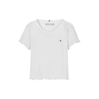 тениска,детски,3/4,панталони,tommy,hilfiger,kids',essential,rib,ribbed,short,sleeve,t,shirt,white,ybr