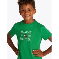 тениска,детски,облекла,tommy,hilfiger,tommy,flag,hilfiger,reg,tee,ss,radiant,green