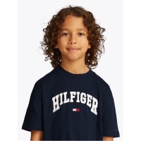 тениска,детски,3/4,панталони,tommy,hilfiger,kids',varsity,short,sleeve,t,shirt,night,navy,c1g