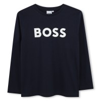 детска,тениска,детски,облекла,boss,boss,large,logo,t,shirt,junior,boys,navy,849