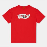 детска,тениска,детски,3/4,панталони,off,white,unisex,kids',paper,logo,t,shirt,red,2501