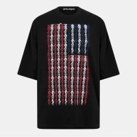 облекла,на,разпродажба,мъжки,тениски,palm,angels,palm,flames,flag,t,sn53,black
