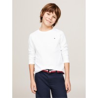 тениска,tommy,hilfiger,kids,cotton,long,sleeve,regular,fit,t,shirt,bright,white