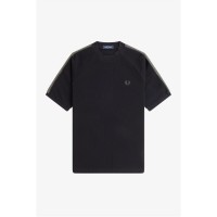 тениска,облекла,на,разпродажба,мъжки,тениски,fred,perry,men's,side,tape,regular,fit,t,shirt,black,102