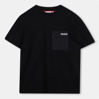 тениска,детски,3/4,панталони,hugo,kids',pocket,t,shirt,black,09b