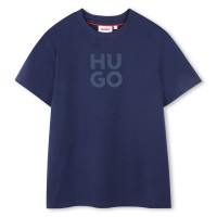 юношеска,тениска,детски,облекла,hugo,stacked,logo,t,shirt,juniors,navy,blue
