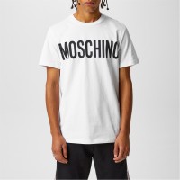 тениска,облекла,на,разпродажба,мъжки,тениски,moschino,men's,contrast,logo,regular,fit,t,shirt,white