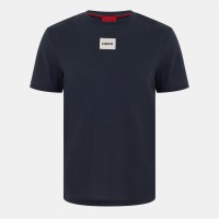 тениска,облекла,на,разпродажба,мъжки,тениски,hugo,metallic,badge,cotton,t,shirt,dark,blue