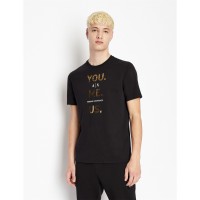 тениска,мъжки,тениски,armani,exchange,ax,text,tee,sn99,black
