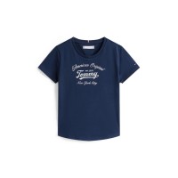 тениска,детски,3/4,панталони,tommy,hilfiger,kids',script,t,shirt,night,navy,c1g