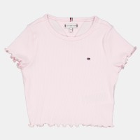 тениска,tommy,hilfiger,kids,essential,rib,short,sleeve,t,shirt,light,pink,tog