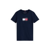 тениска,детски,3/4,панталони,tommy,hilfiger,kids',script,t,shirt,night,navy,c1g