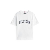 тениска,детски,3/4,панталони,tommy,hilfiger,kids',script,logo,t,shirt,white,ybr