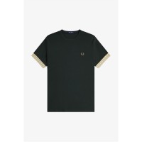 тениска,облекла,на,разпродажба,мъжки,тениски,fred,perry,stripe,cuff,t,shirt,night,green,q20