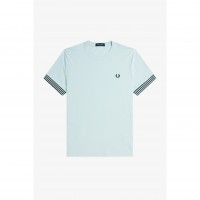 тениска,мъжки,тениски,fred,perry,stripe,cuff,t,shirt,light,ice,r30