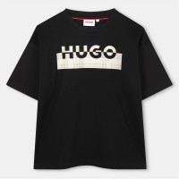 тениска,с,щампа,детски,облекла,hugo,hugo,print,ss,tee,jn61,black