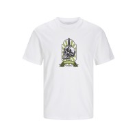 мъжка,тениска,jack,and,jones,j&amp;j,skull,t,shirt,mens,bright,white