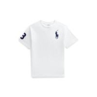 тениска,детски,3/4,панталони,polo,ralph,lauren,kids',large,logo,t,shirt,white