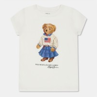 тениска,детски,3/4,панталони,polo,ralph,lauren,kids',bear,t,shirt,white