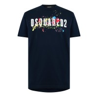 тениска,мъжки,тениски,dsquared2,men,s,dsq,splat,t,shirt,navy