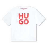 юношеска,тениска,детски,облекла,hugo,short,sleeved,cotton,t,shirt,unisex,juniors,white,10p