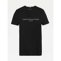 юношеска,тениска,детски,3/4,панталони,tommy,hilfiger,essential,t,shirt,juniors,black,bds