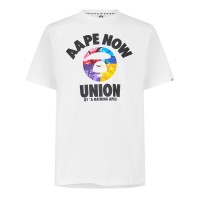 тениска,мъжки,тениски,aape,now,union,tee,sn63,white